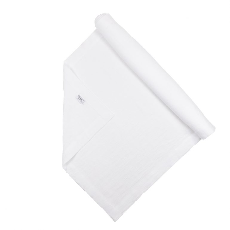 Leinen soft-washed, 60x250 cm Tischläufer Weiß, 100% aus in