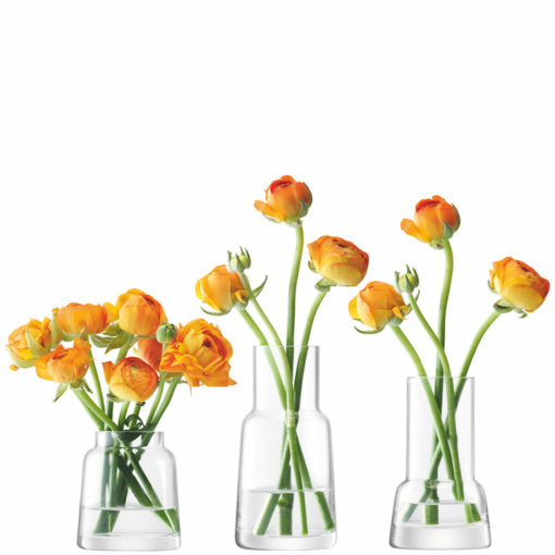 Mini Vasen-Trio Chimney von LSA, Glas, klar