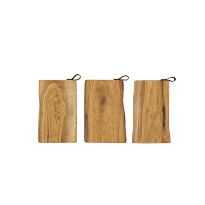Schneidebretter Holz, Eiche, Lederschlaufe, Laura Living, 40x25 cm