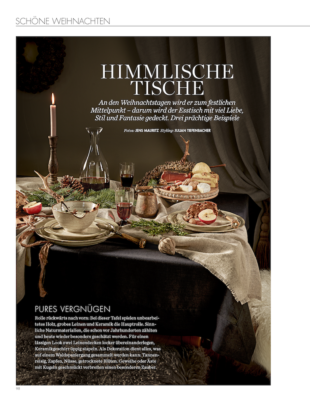 ELLE Decoration Weihnachten 2019 mit DINNER STORIES Tischwäsche