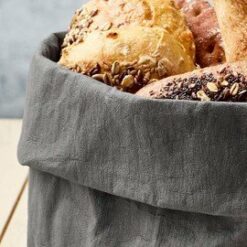 Brot-Paperbag Anthrazit, 18 cm, 100% nachhaltig, waschbar
