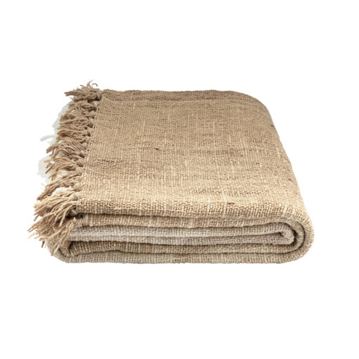 Decke aus handgewebter, recycelter Baumwolle Gradient Braun